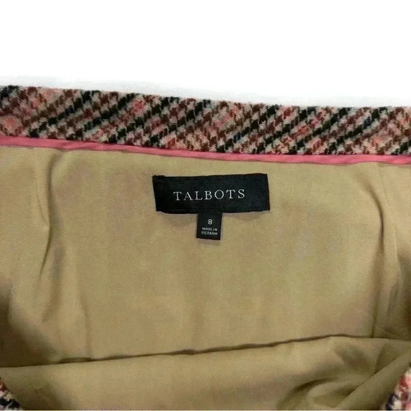 {Talbots} "Plaid Wool A-Line Skirt" Highland Plaid Above Knee Midi Side Zipper - Picture 4 of 5